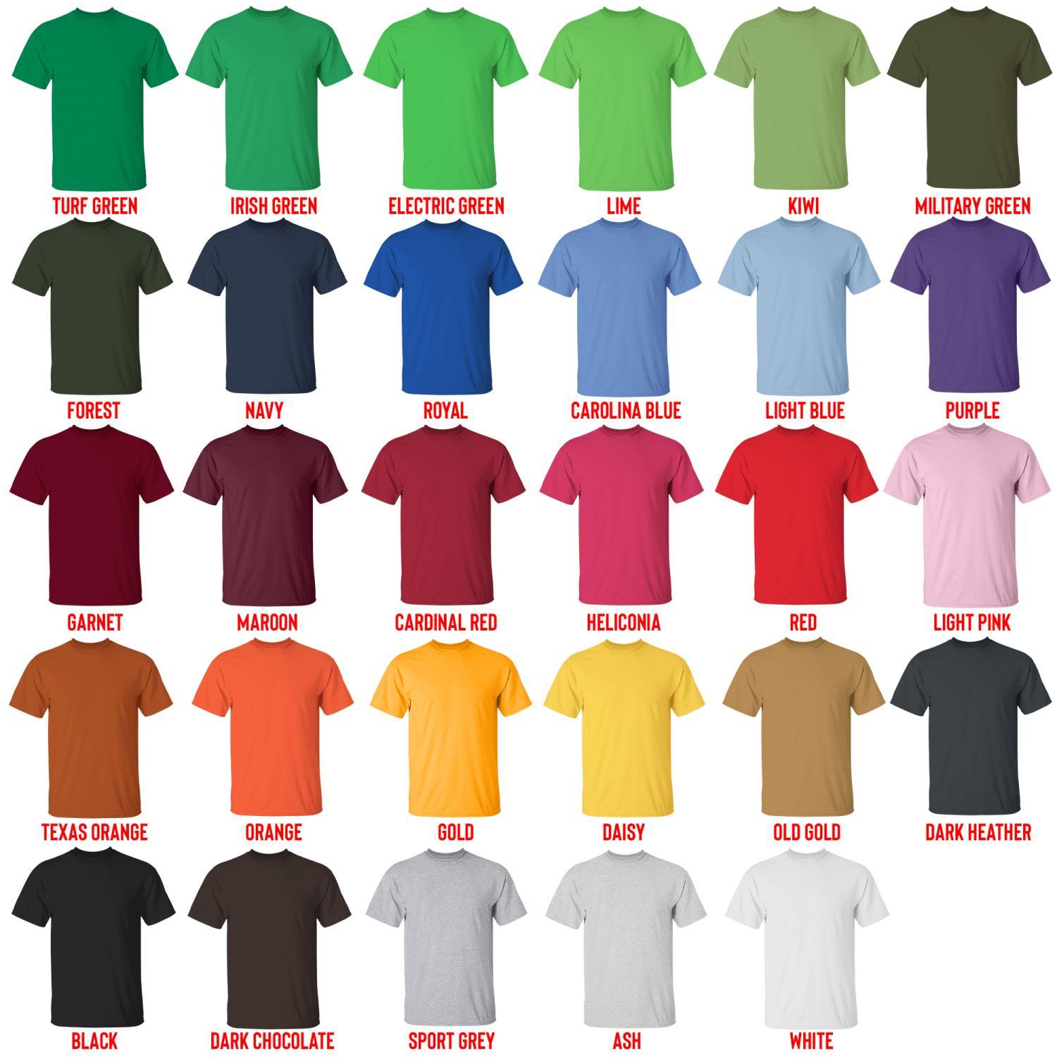 t shirt color chart - IDKHow Merch